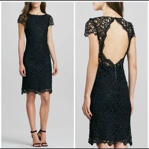 Alice + Olivia Open Back Black Lace Dress